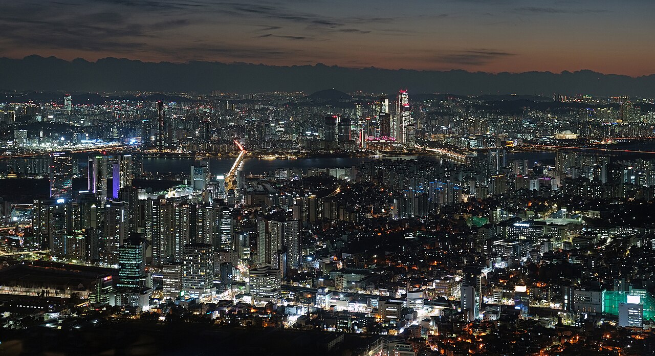 南山からのソウルの夜景